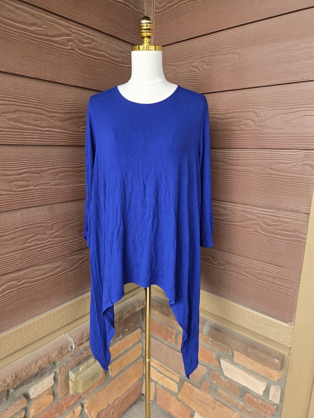 Chico’s Royal Blue Asymmetric Tunic Top – Size 0 (Fits Medium)